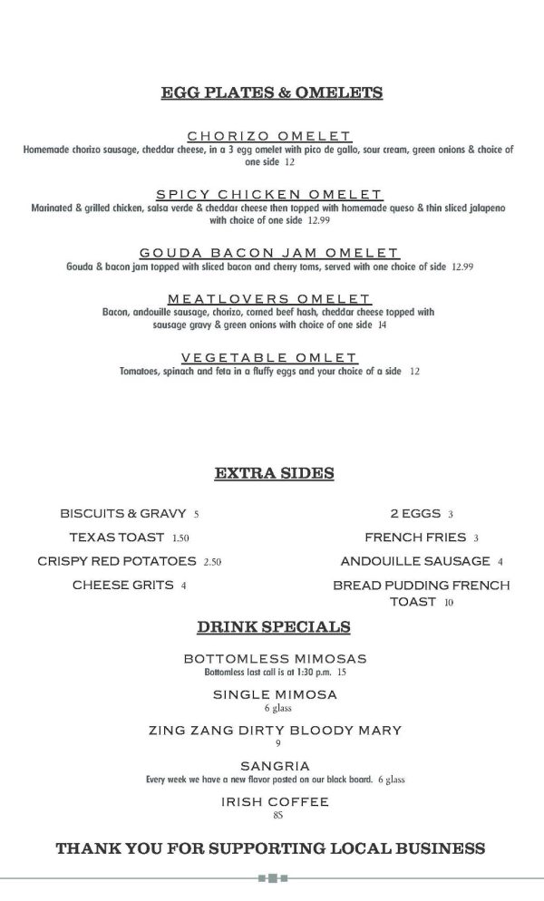 Brunch Menu PDF At Basil & Baxter's Basil & Baxter's Resturant